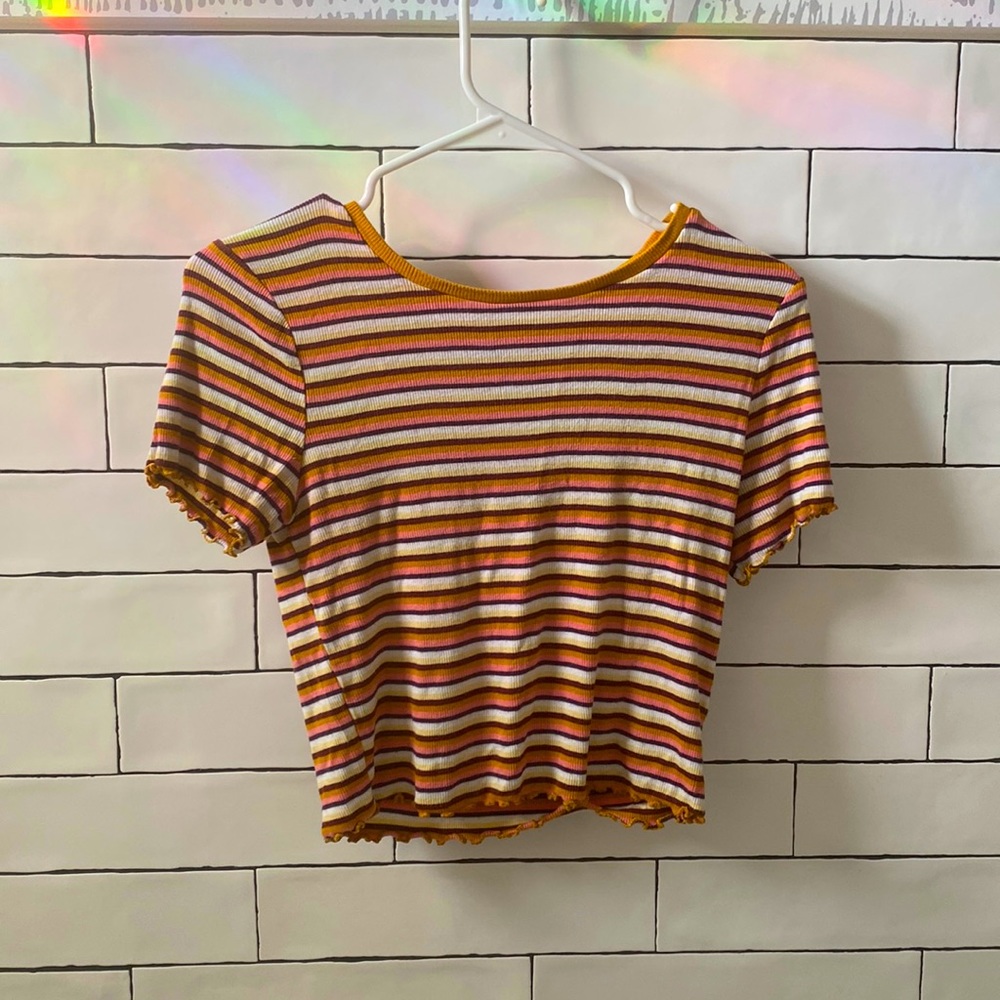 WildFable Orange Striped Top